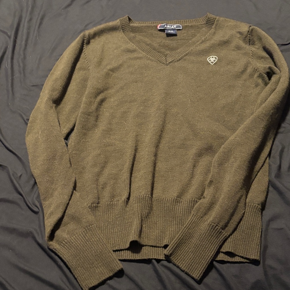 Ariat Women's Olive Long Sleeve V-Neck Top